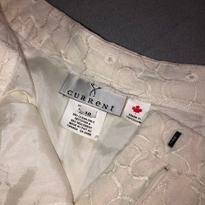 White embroidered and lined slacks